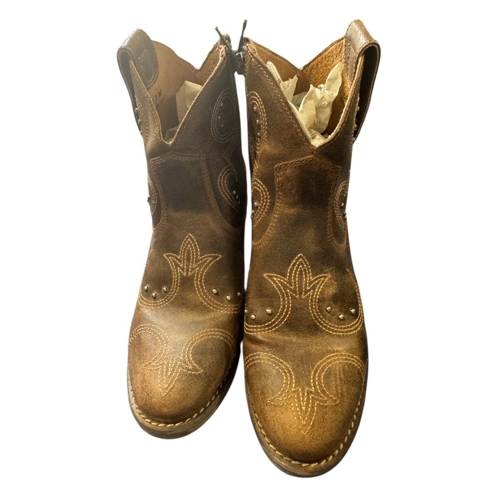 Brown Western Ankle Boots
